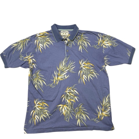 Bamboo Cay Other - Bamboo Cay Fine Resort Wear Tropical Palm Hawaiian Print Polo Shirt Mens XL